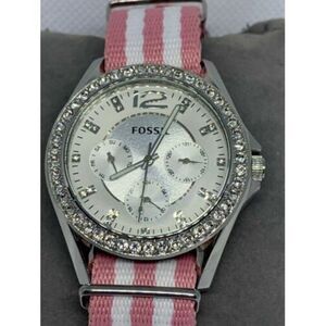 Fossil ES3202 Riley Women's Two Tone Strap Analog Silver Dial Quartz Watch Aa42